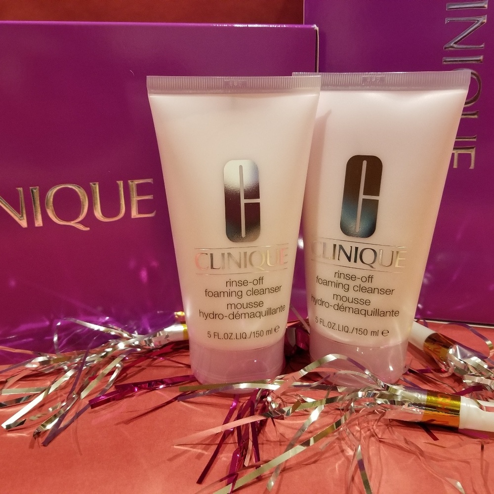 2 New Full-sz CLINIQUE Rinse-Off Foaming Cleansers